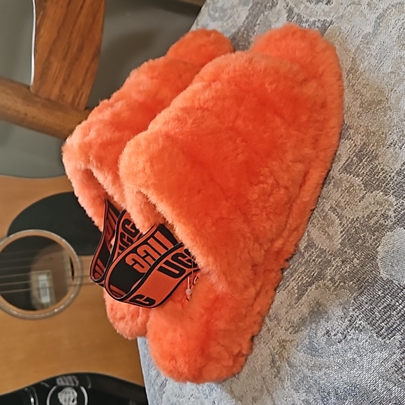 RESERVED JK NWT UGG Plush Fluff Yeah Platform/Slingback Sandles Tangerine Orange - Picture 7 of 12